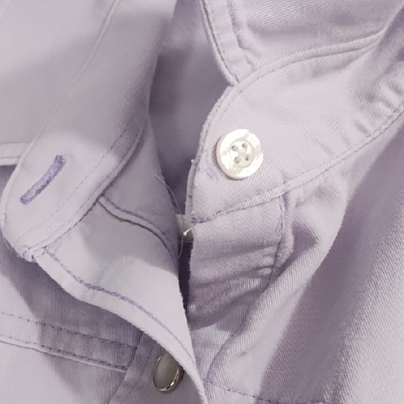 Rockies Lavendar Western Pearl Snap Up Shirt Cotton Canvas Vintage Y2K - Picture 10 of 11